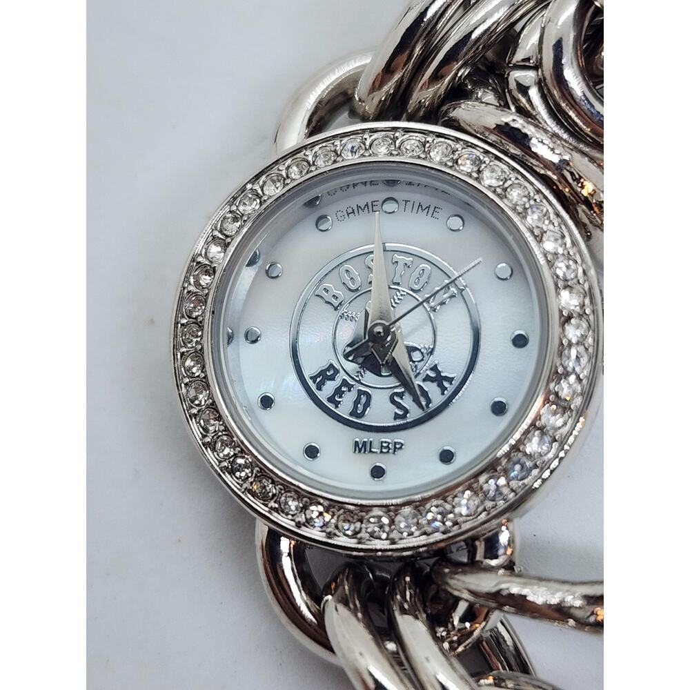 Boston Red Sox Baseball Team Charm Bracelet Watch Womens MLB New Battery Works - Picture 9 of 11